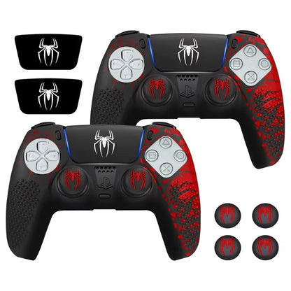 Anti-Slip Controller Skin Shell for PS5 Controller Silicone Cover Case with Rubber Thumb Grip Gaps and Touch Pad Sticker For PS5