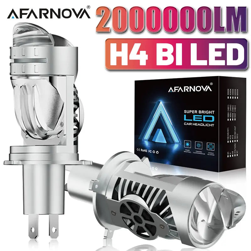 NEW LED Projector Lens Auto Headlight Plug&Play H4/9003/HB2 9085 CSP Canbus Turbo Lamp Dual Hi/Low Beam Apply For Car&Motorcycle