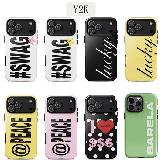 Luxury Y2K SWAG Lucky Phone Case for iPhone 17 16e 16 15 14 13 12 11 X XS XR XSMAX 7 8 Air Pro Max Plus Double-layer