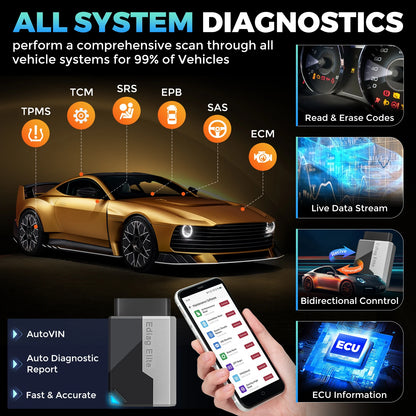 Lifetime Free Update KINGBOLEN Ediag Elite OBD2 Scanner all system auto car scanner 15 Reset Active Test CANFD FCA Autoauth