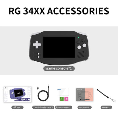 ANBERNIC RG34XX Retro Handheld Game Console 3.4''IPS Screen Linux System HDMI Output Classic Remake Game Player Sentimental Gift