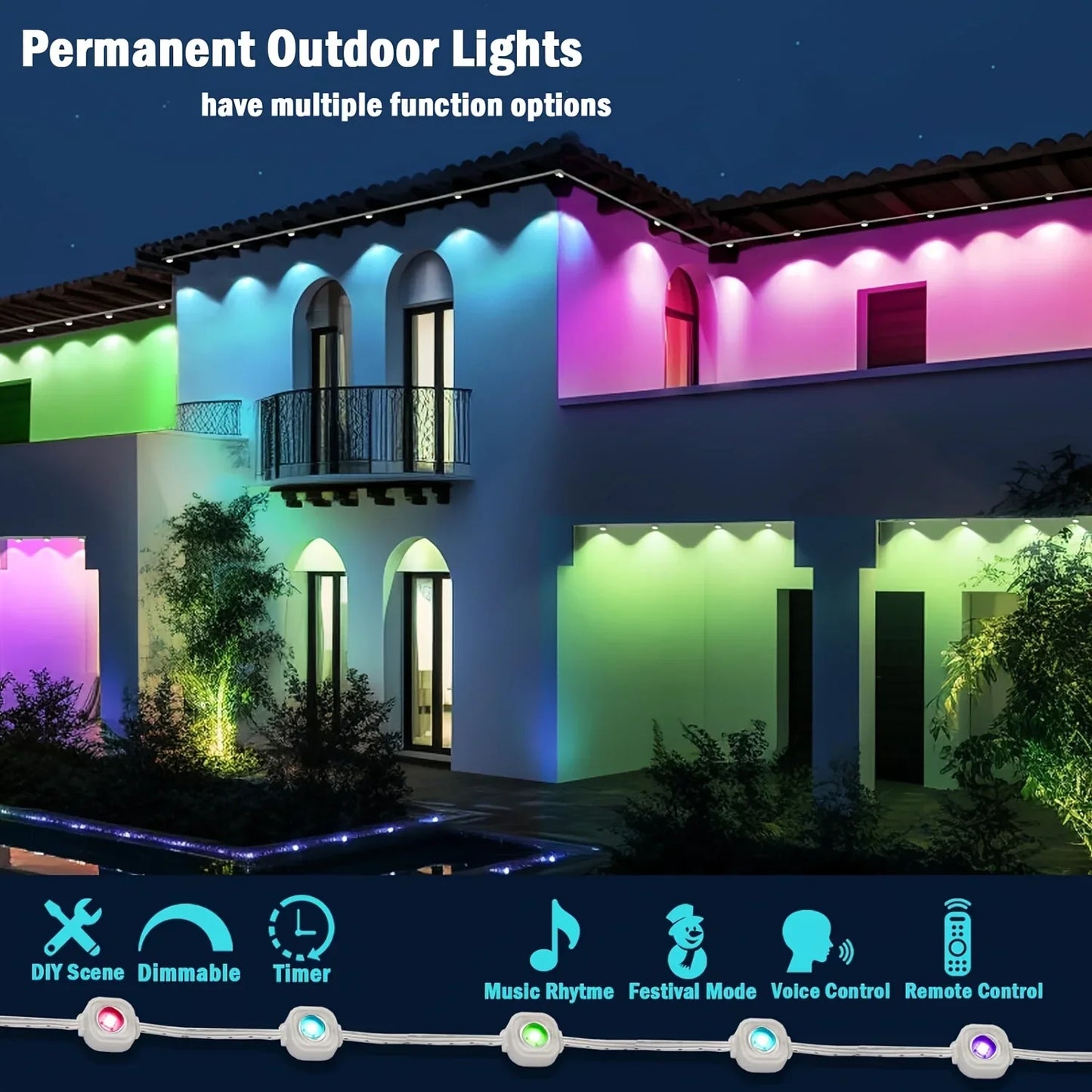 Permanent Outdoor RGB Eaves LED Light Strip