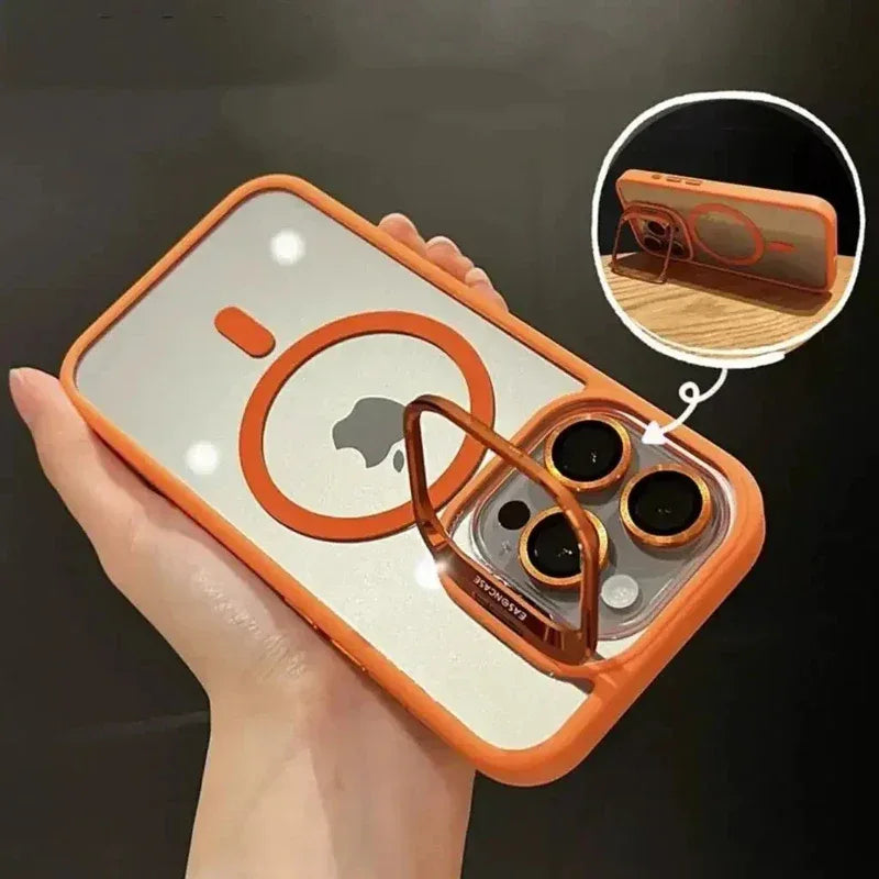 Luxury Magnetic Shockproof MagSafe iPhone Case with Stand