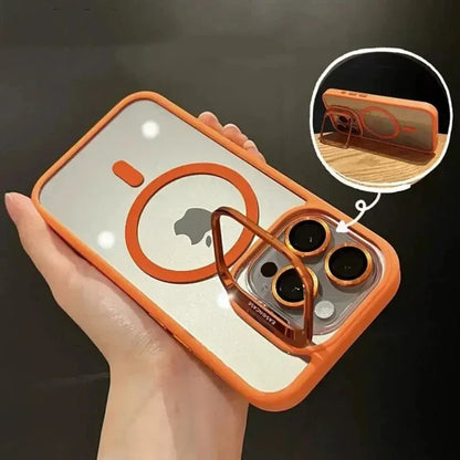 Luxury Magnetic Shockproof MagSafe iPhone Case with Stand