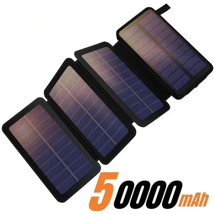 200000mAH Solar Power Bank Folding Solar Panels 5V 2A USB Output Portable Outdoor Camping Sun Power For IPhone Android