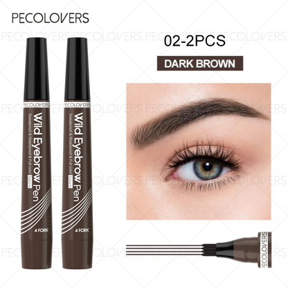Waterproof 4-Tip Eyebrow Pen – 6 Colors