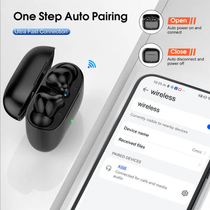 K66 Wireless Earbuds Bluetooth 5.3 ANC Active Noise Cancelling Headphones 48H Playtime IPX7 Waterproof HiFi Stereo Deep Bass in-Ear Sport Earphones with Mic for iPhone Samsung Android.