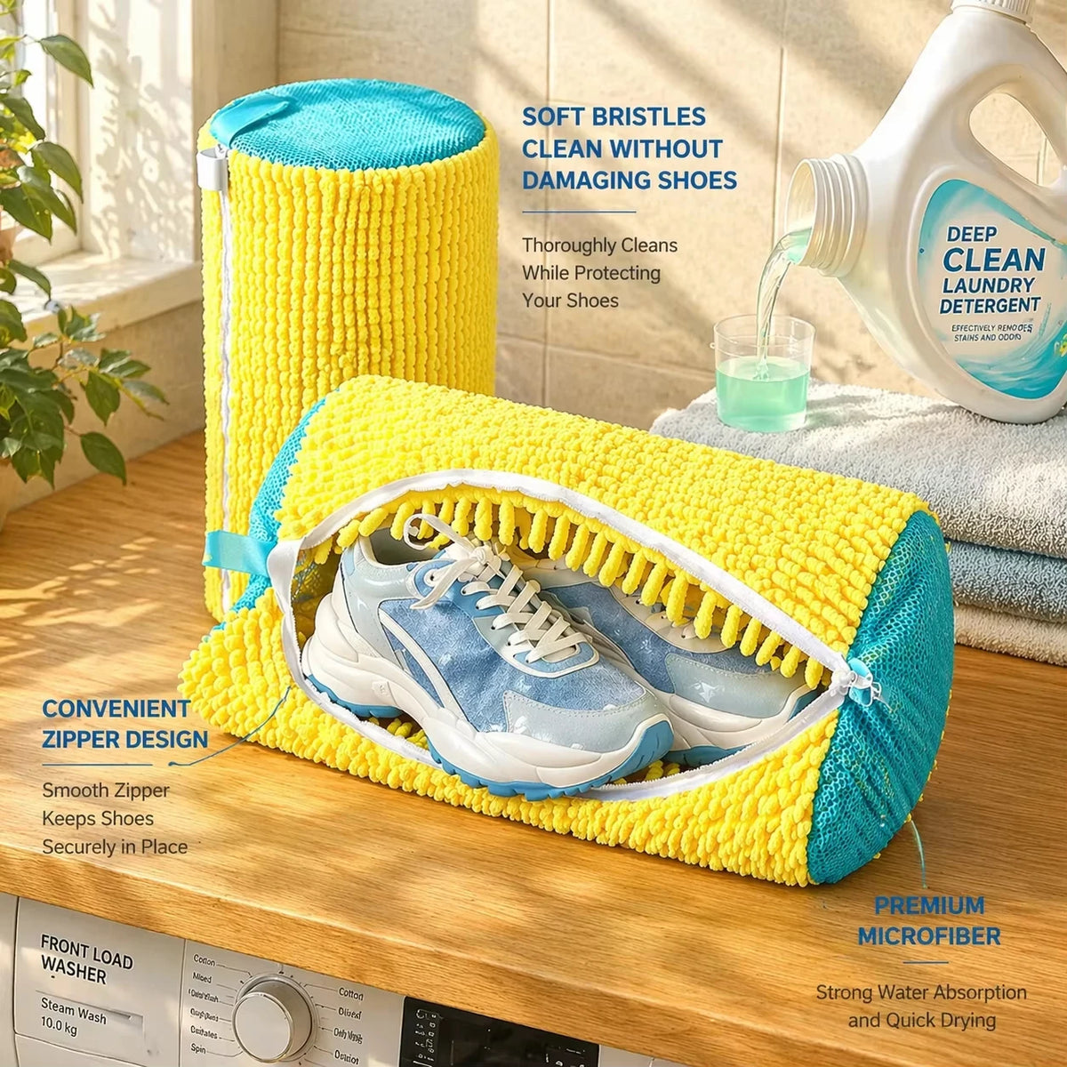 Shoe Washing Machine Bag – Laundry Mesh Bag for Washer & Dryer – Yellow