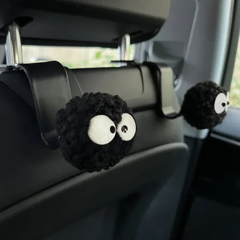 2PCS Cute Cartoon Ball Toy Car Seat Back Hooks Storage Vehicle Headrest Organizer Hanger for Groceries Bag Handbag Decoration - Urbizia