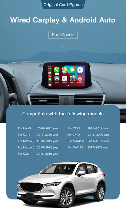ANYFAR For Mazda Retrofit Kit Wired CarPlay Android Auto USB Adapter Hub OEM For Mazda 2 3 6 CX30 CX5 CX8 CX9 MX5 TK78669U0C