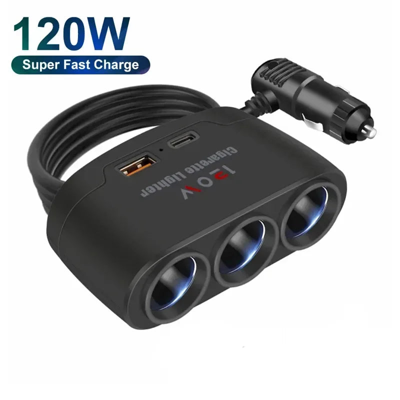 3-in-1 USB Car Charger Adapter - Urbizia