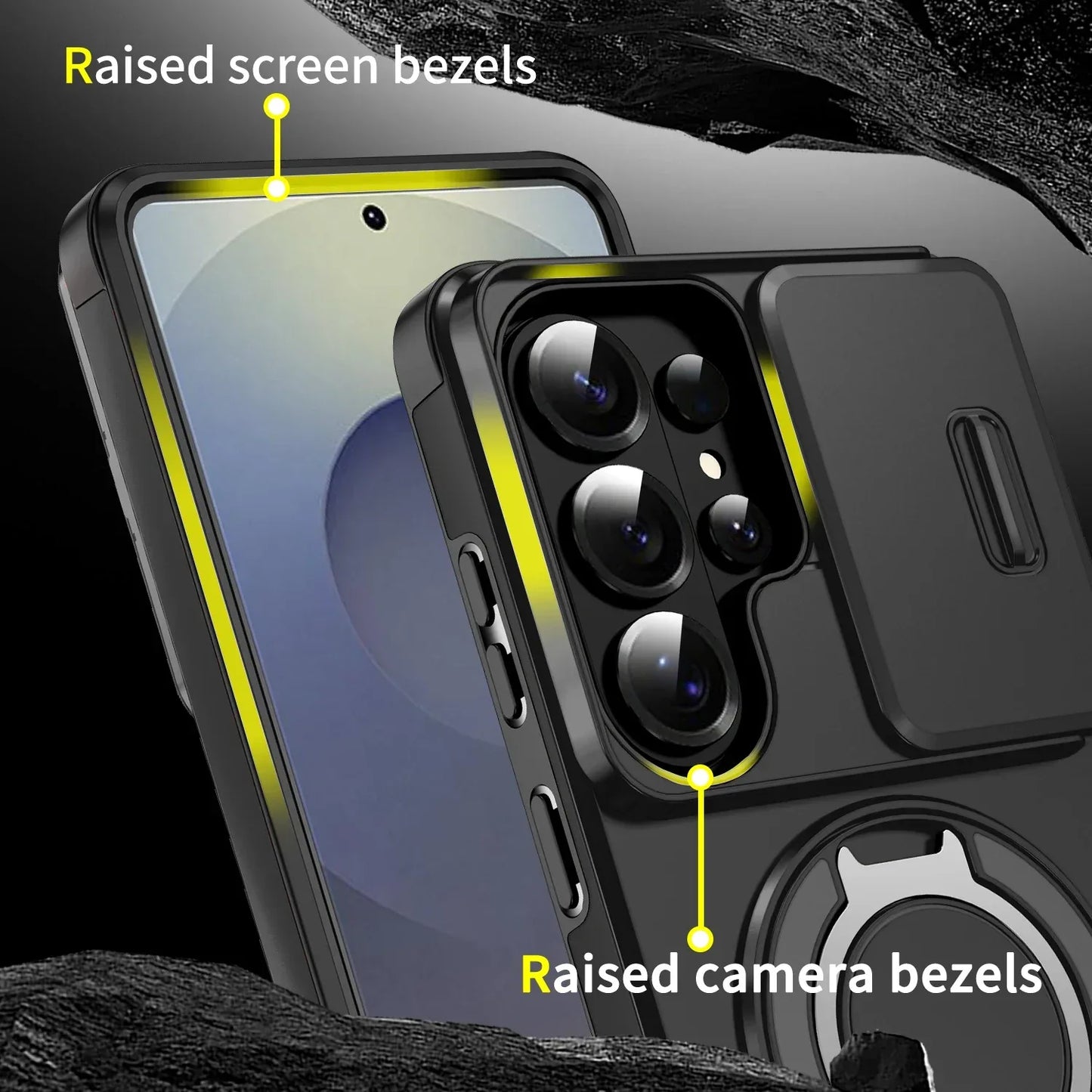 Magnetic Sliding Window Bracket Case for Samsung Galaxy