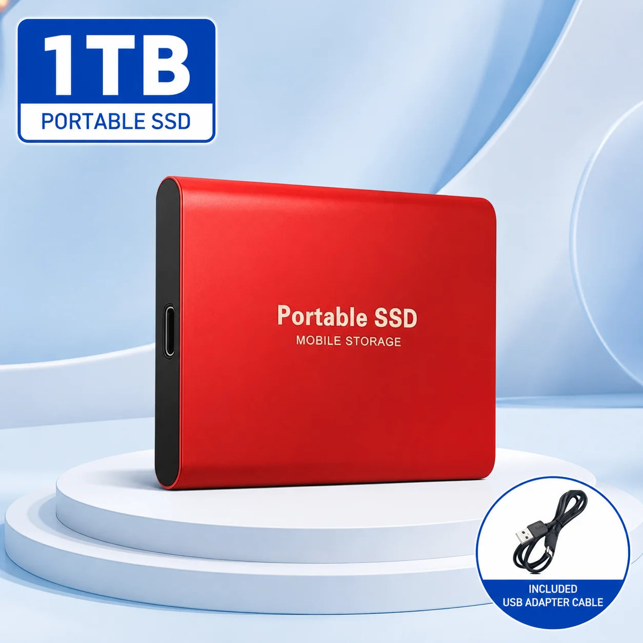 Portable External SSD – USB 3.0 & Type-C Storage Drive
