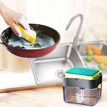 Portable Kitchen Soap Dispenser Dishwashing Press Box