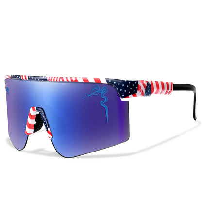 Men's Fashion Large Frame Cycling Sunglasses Fashionable Goggles with Random Dot Decoration for Outdoor Sports Hiking Fishing