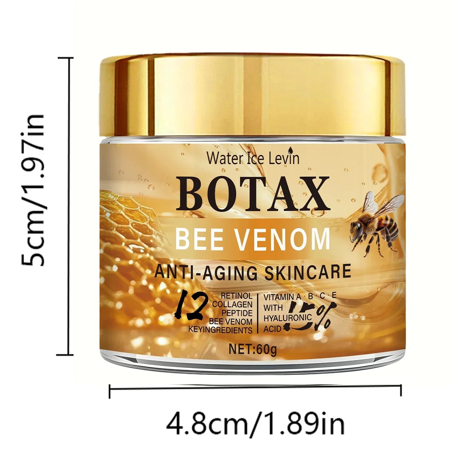 "Botax" Bee Venom Cream - Deep Wrinkle Treatment, Skin Rejuvenation & Firming Action with Collagen Water Ice Levin. 60g. - Urbizia