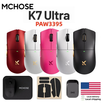 MCHOSE K7 Ultra Wireless Gaming Mouse PAW3950 Dual 8K Polling Rate Lightweight Magnetic Wireless Charging Dock Esports Office