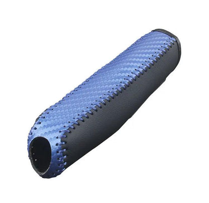 Carbon Fiber Style PU Leather Car Handbrake Cover Protective Sleeve Anti-Skid Parking Brake Handle Interior Accessories
