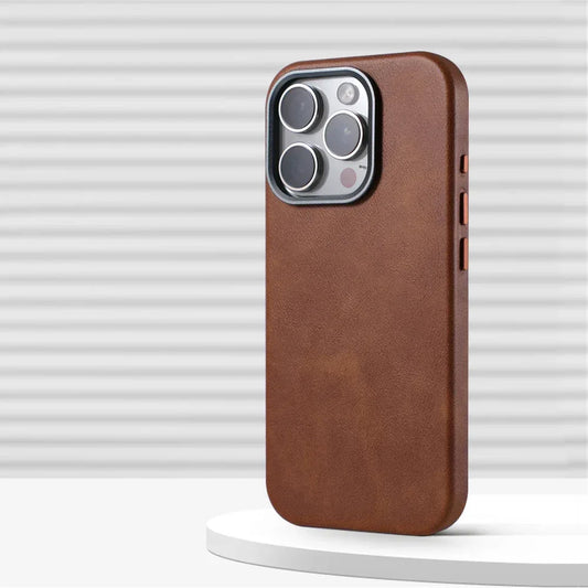 Luxury Retro Leather MagSafe Magnetic iPhone Case