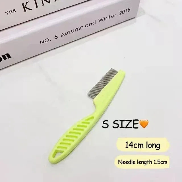 1/2pc Pet Hair Shedding Comb Stainless Steel Flea Comb for Cat Dog Pet Comfort Flea Hair Grooming Comb Dog Brush Grooming Tools - Urbizia