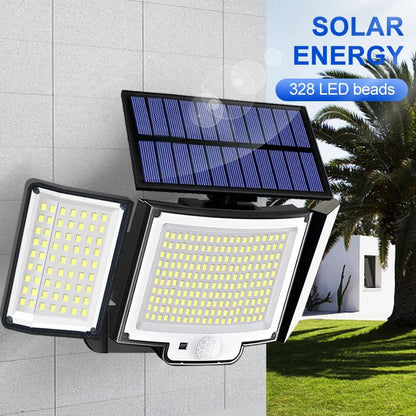 Solar Outdoor Motion Sensor Lights 348/328 LED Security Flood Wall Lamp Remote Control 270° IP65 Waterproof Outdoor Lighting