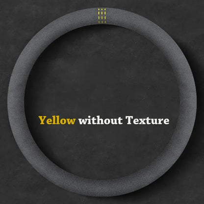 Car Steering Wheel Covers Cowhide Suede Steering Wheel Cover Wrap Universal 37-38cm Breathable Steering Covers Car Accessories
