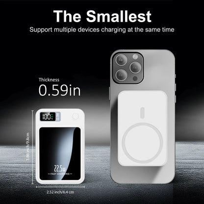 Wireless Power Bank 2-in-1 Magnetic 10000mAh Portable Charger Fast Charging 22.5W LED Power Display For Iphone Xiaomi Samsung