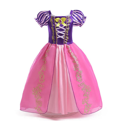 Disney Rapunzel Princess Dress – Purple Puff Sleeve A-Line Costume for Girls Halloween Birthday Party