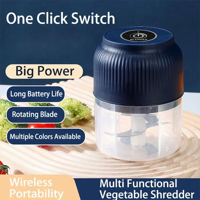 250ml Mini Wireless Electric Vegetable & Garlic Chopper – USB Rechargeable - Urbizia