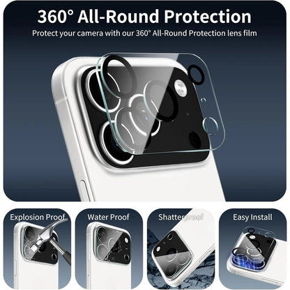 3PCS Tempered Glass Camera Lens Protectors for IPhone 17 Pro Max Air 16ProMax 15 14 13 HD Clear Lens Protective Films Glass
