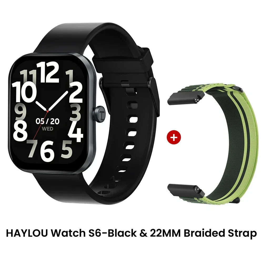 HAYLOU Watch S6 Smartwatch 2.01" HD Display Smart Watch Bluetooth Voice Callings IP68 Waterproof Fitness Tracking Smartwatch - Urbizia