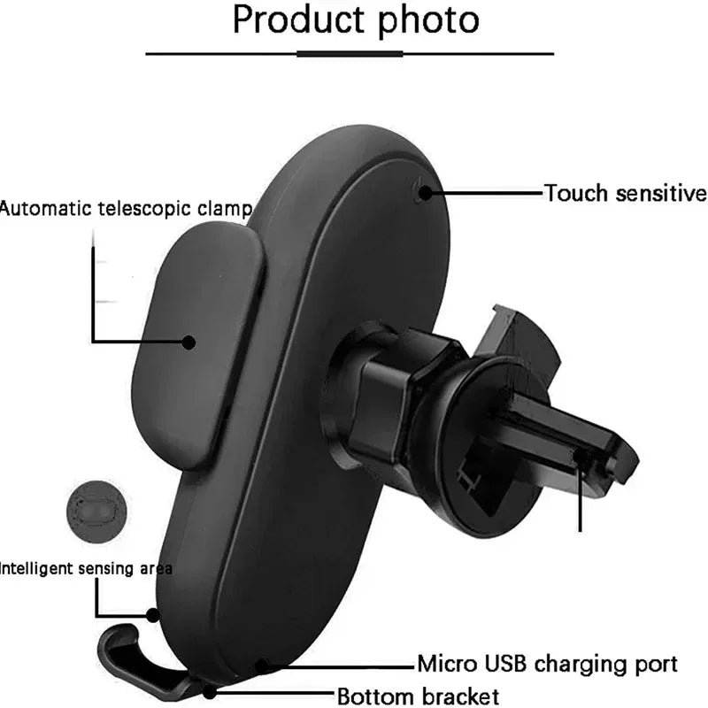 30W Wireless Car Charger Mount – Auto-Clamping Air Vent Holder - Urbizia