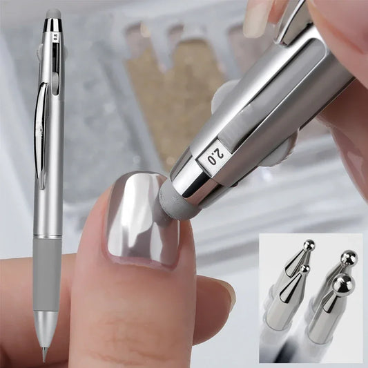 5-in-1 Nail Art Dotting Pen Press-Type Multi-Headed Size Nail Point Ballpoint Pen Wave Point/Smudge/Spot Drill Tool Manicure Pen