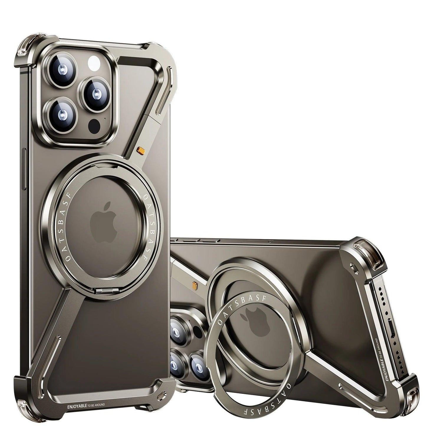 Z Shape Metal Shockproof Case with Ring for iPhone 16 Pro Max