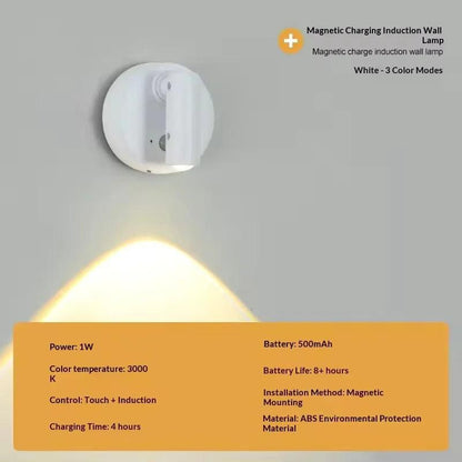 Magnetic USB Rechargeable LED Cordless Wall Light with Touch Switch