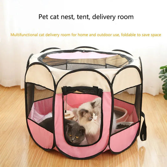 Pet nest pet dog cat delivery room foldable cat nest pet fence tent octagonal cage pet supplies - Urbizia