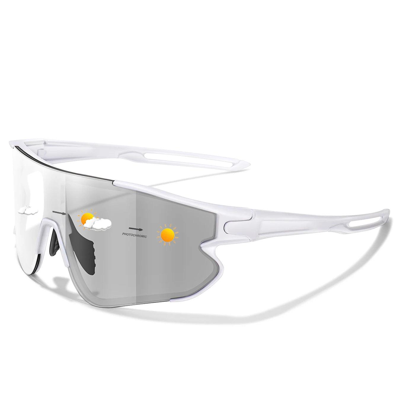 Men Women Photochromic Motorcycle Glasses Outdoor Sports Big Frame Windproof Cycling Running Hiking Goggles