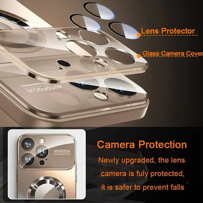Luxury Glass MagSafe Magnetic iPhone Case Shockproof Cover