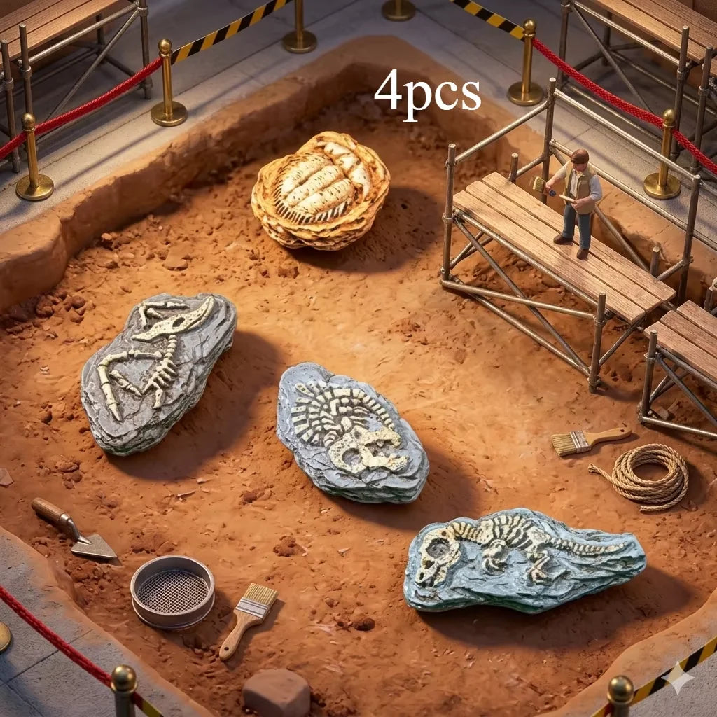 4pcs Micro Landscape Simulation Dinosaur Fossils, DIY Decorations, Desktop Accessories Small Ornaments