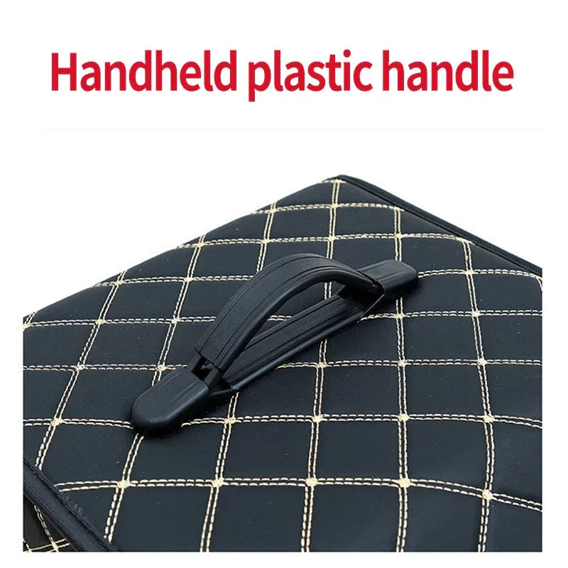 Car Trunk Organizer Box Large Capacity Auto Multiuse Tools Storage Bag Stowing Tidying Leather Folding For Emergency Storage Bo - Urbizia