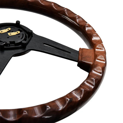 Universal 14 Inch Wood Grain Racing Steering Wheel 350mm Retro Deep Corn Drifting Sport Steering Wheels
