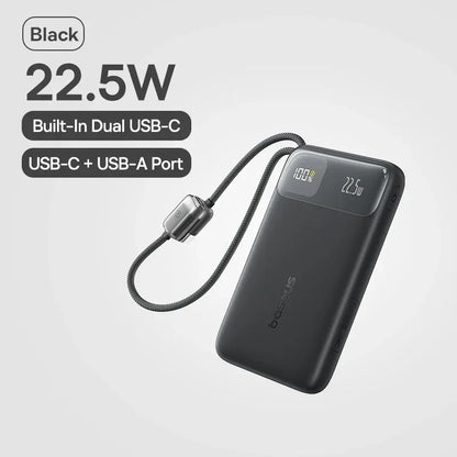 Baseus 10000mAh 22.5W Dual USB-C Cable Power Bank