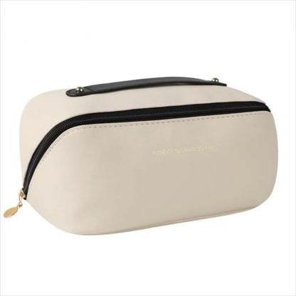 Fashion Portable Tote Makeup Bag Pillow PU Cosmetic Bag Multi-compartment Large Capacity Toiletry Kit Bag