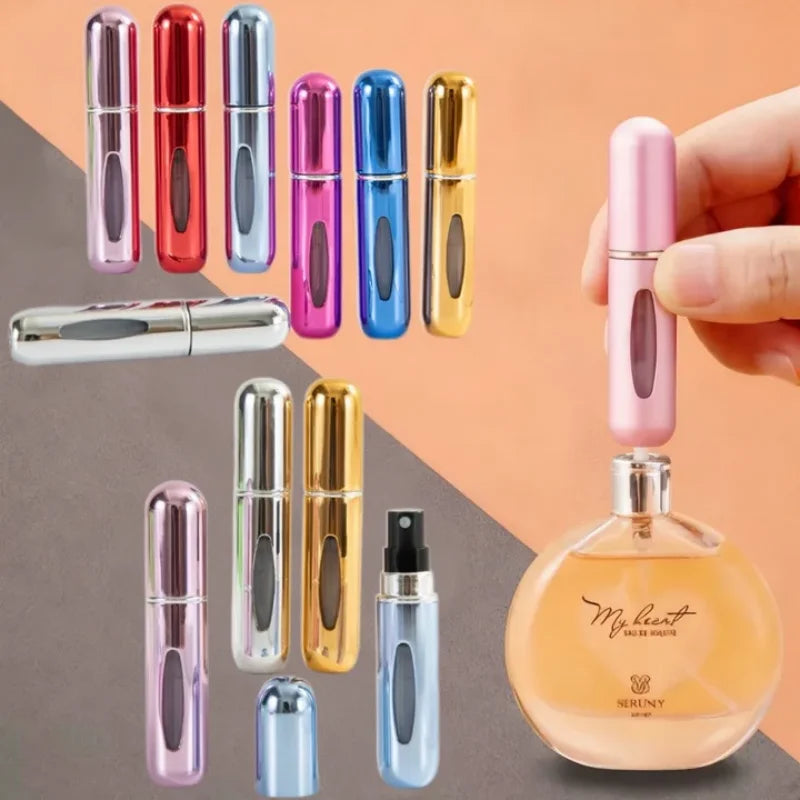 1/3/5/10pcs travel Leak portable mini perfume bottle with Bottom Fill Function aluminum refillable 5ml spray bottle
