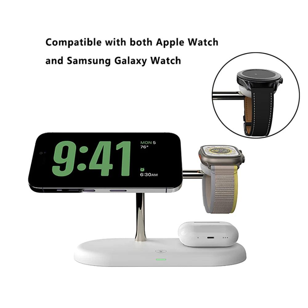 3 in 1 Wireless Charger Stand For iPhone 12/13/14/15/16/17 Fast Charging Station for Apple Watch 10 9 8 7 6 5 4 Airpods 2 3 Pro