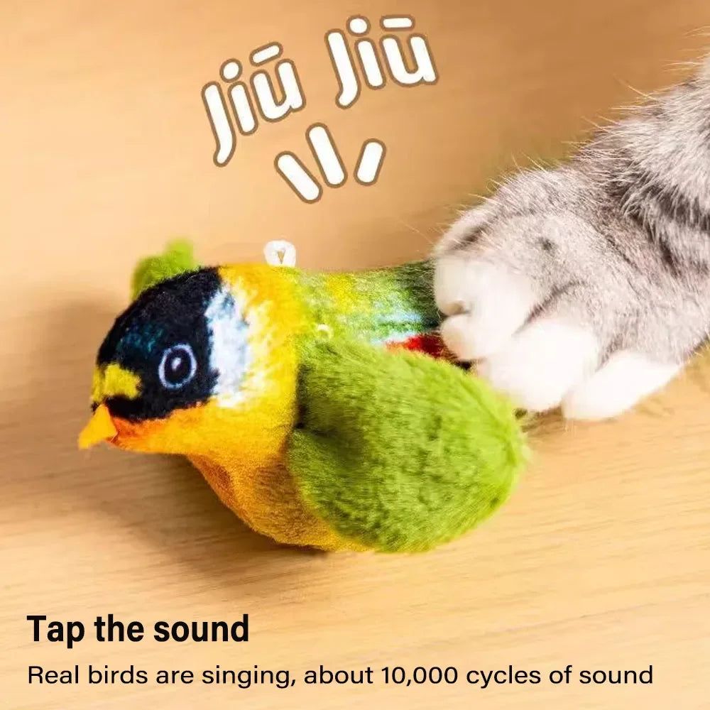 Simulation Bird Cat Toys Cats Interactive Cat Toy Realistic Bird Sound Cat Toy Plush Cat Toy Catnip Cat Toy for Cats Kitten Toy - Urbizia