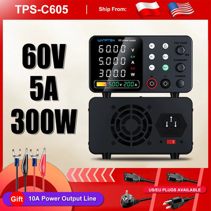 Wanptek DC Lab Power Supply 30V 10A  60V 5A  Adjustable Voltage Regulator Preset Voltage Current Dual Input Voltage 220V/110V