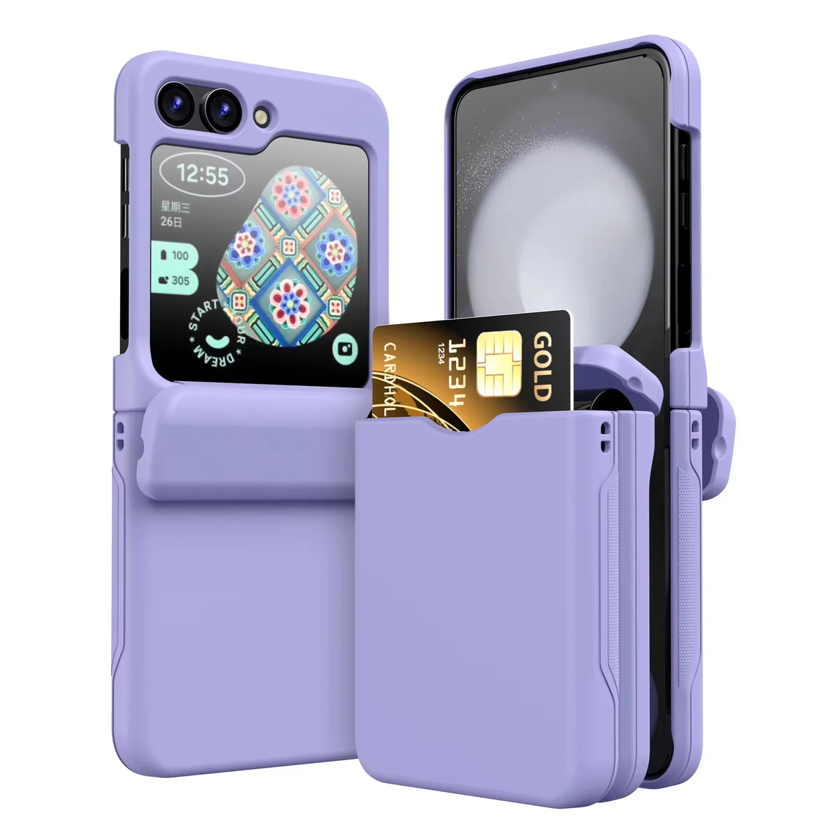 Flip Cover Card Insertion Phone Case For Samsung Galaxy Z Flip 8 Galaxy Z Flip 7 5 4 6 Shockproof Fall Prevention Phone Cover