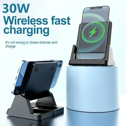 30W Wireless Charger Pad Stand Desktop Ultra-thin Mobile Phone For iPhone 15 14 13 12 Samsung Xiaomi Fast Charging Dock Station - Urbizia