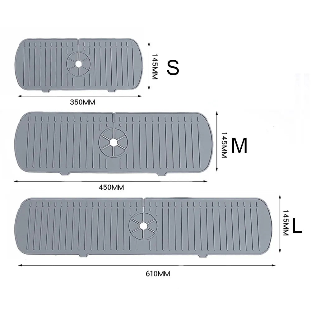 Silicone Drainage Pad Bathroom Kitchen Faucet Drip Mat Wash Basin Sink Splash Proof Draining Pad Table Heat Insulation Protector